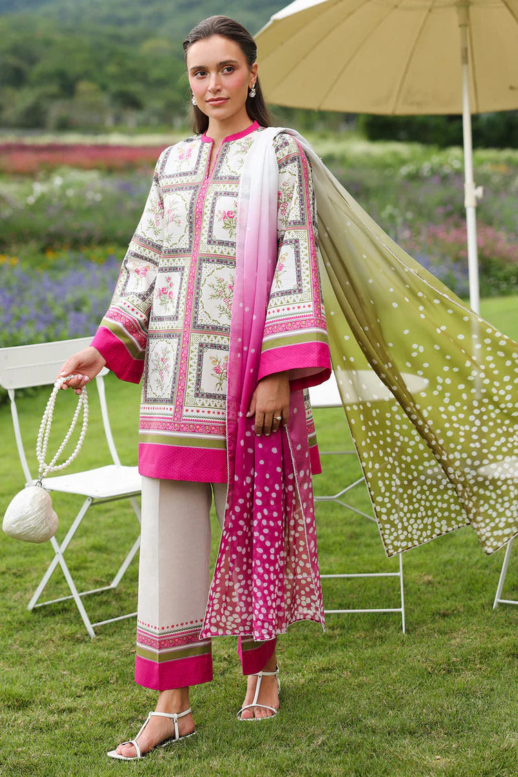 JAZMIN-3PC KHADDAR PRINTED SHIRT WITH KHADDAR PRINTED DUPATTA AND PRINTED TROUSER-W.J-1971