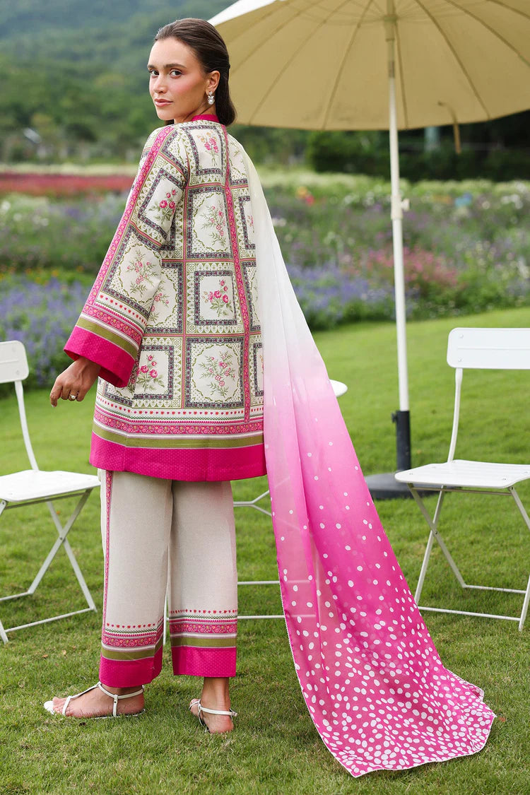 JAZMIN-3PC KHADDAR PRINTED SHIRT WITH KHADDAR PRINTED DUPATTA AND PRINTED TROUSER-W.J-1971