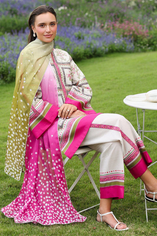 JAZMIN-3PC KHADDAR PRINTED SHIRT WITH KHADDAR PRINTED DUPATTA AND PRINTED TROUSER-W.J-1971