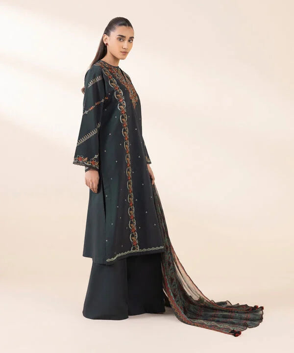 SAPPHIRE-3PC LAWN EMBROIDERED SHIRT WITH MONARK PRINT DUAPATTA AND TROUSER-W.J-1684