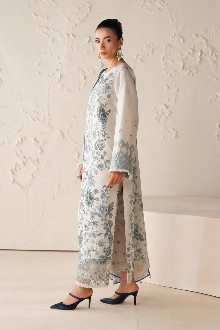 BAROQUE-3PC VISCOSE PRINTED SHIRT WITH VISCOSE PRINTED DUPATTA AND TROUSER-W.J-2054