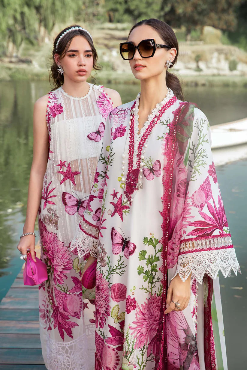 MARIA.B-3PC LAWN EMBROIDERED PRINTED SHIRT WITH CHIFFON PRINT DUPATTA AND PRINT TROUSER-W.J-1712