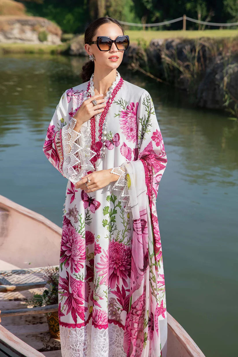 MARIA.B-3PC LAWN EMBROIDERED PRINTED SHIRT WITH CHIFFON PRINT DUPATTA AND PRINT TROUSER-W.J-1712