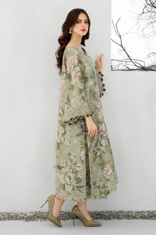 JAZMIN-3PC KHADDAR SHIRT WITH KHADDAR PRINT DUPATTA AND PRINT TROUSER-W.J-1679