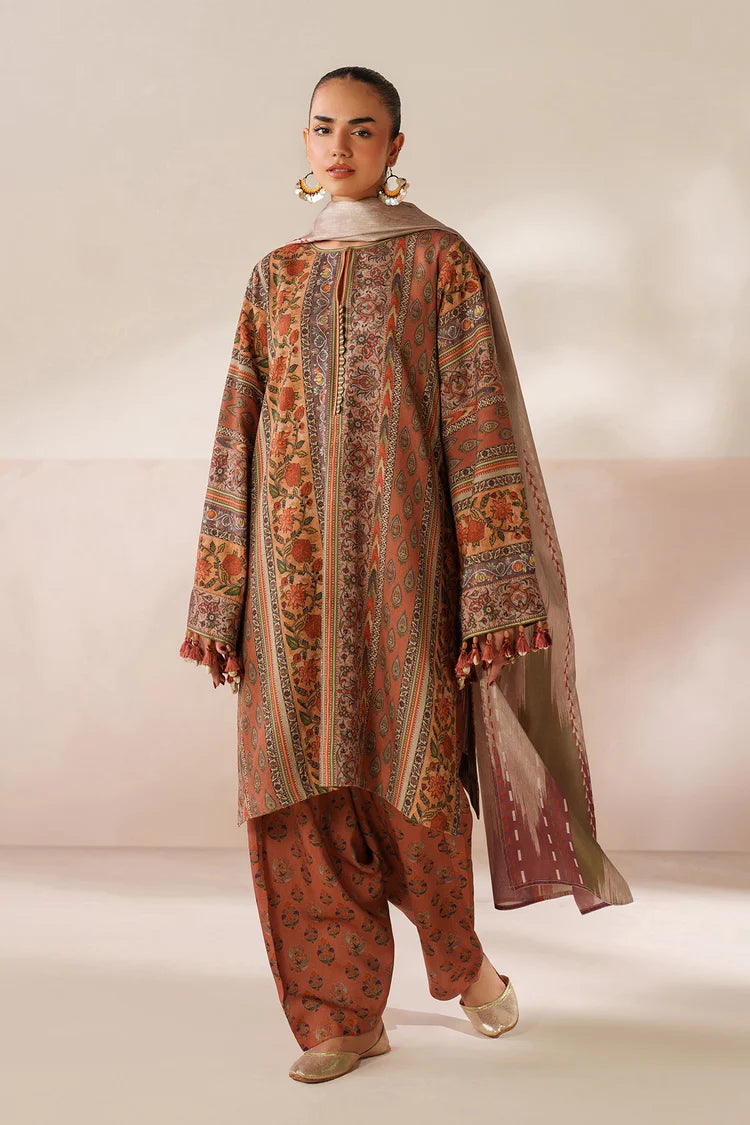 BAROQUE-3PC VISCOSE PRINTED SHIRT WITH VISCOSE PRINTED DUPATTA AND TROUSER-W.J-2051