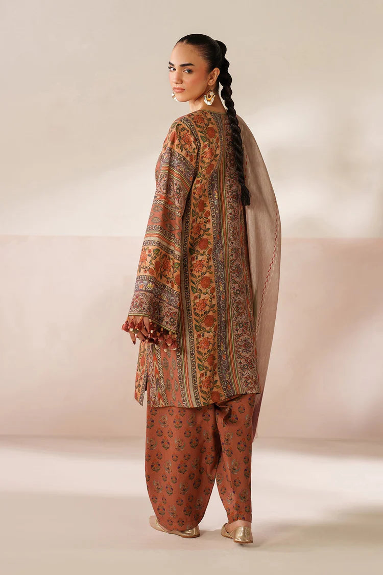 BAROQUE-3PC VISCOSE PRINTED SHIRT WITH VISCOSE PRINTED DUPATTA AND TROUSER-W.J-2051