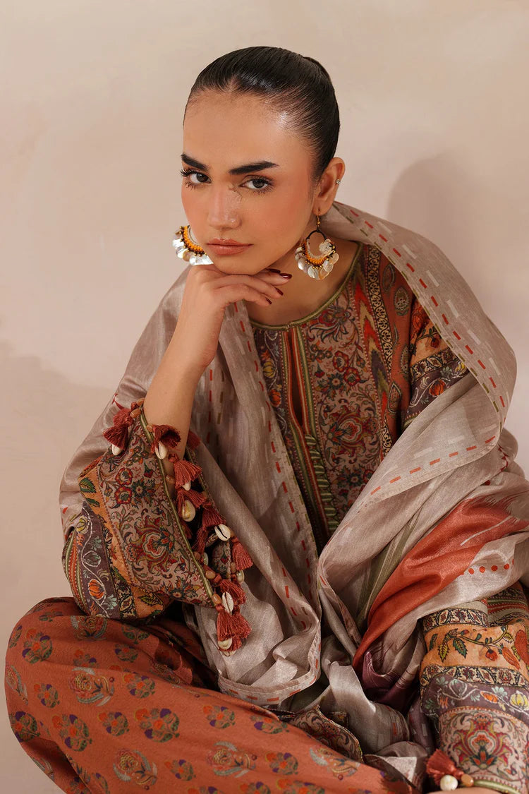 BAROQUE-3PC VISCOSE PRINTED SHIRT WITH VISCOSE PRINTED DUPATTA AND TROUSER-W.J-2051