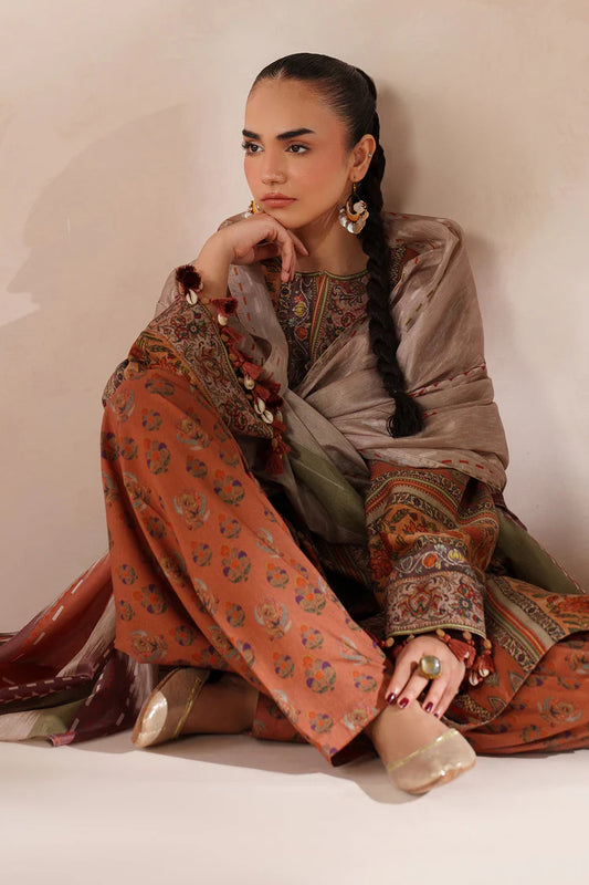 BAROQUE-3PC VISCOSE PRINTED SHIRT WITH VISCOSE PRINTED DUPATTA AND TROUSER-W.J-2051