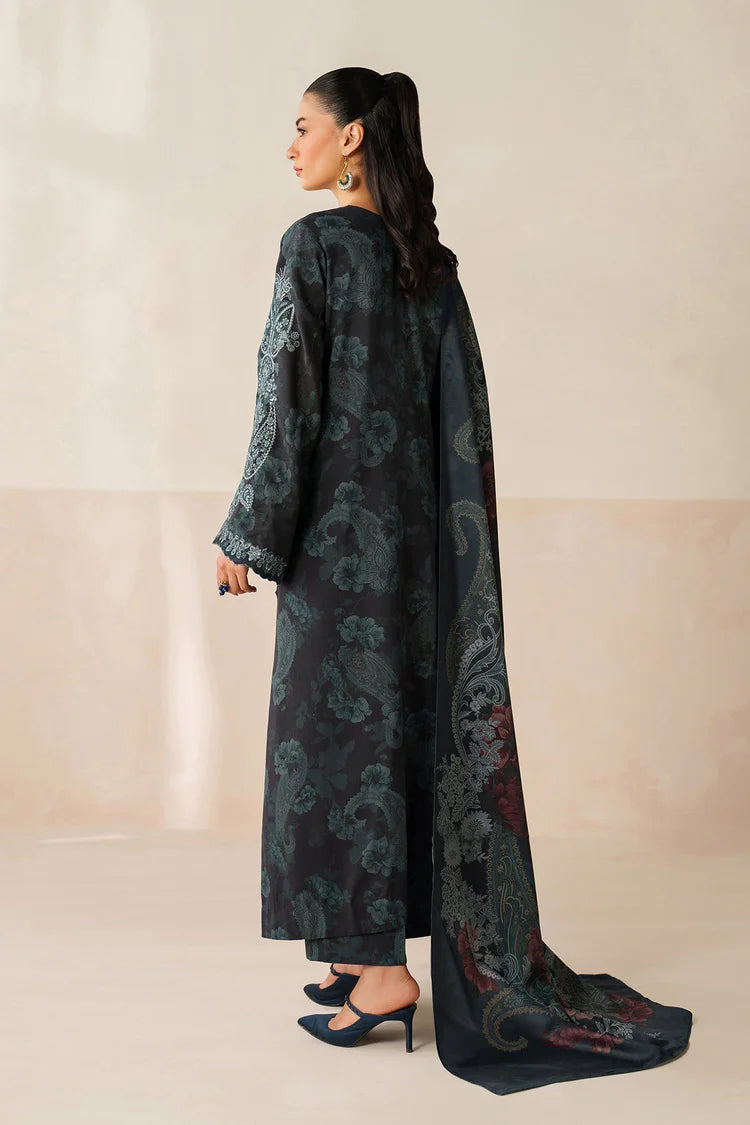 BAROQUE-3PC VISCOSE PRINTED EMB SHIRT WITH VISCOSE PRINTED DUPATTA AND TROUSER-W.J-2048