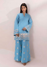 SAPPHIRE-2PC LAWN EMBROIDERED SHIRT WITH EMBROIDERED TROUSER-W.J-1008
