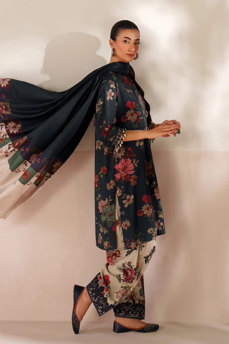 BAROQUE-3PC VISCOSE PRINTED SHIRT WITH VISCOSE PRINTED DUPATTA AND TROUSER-W.J-2046