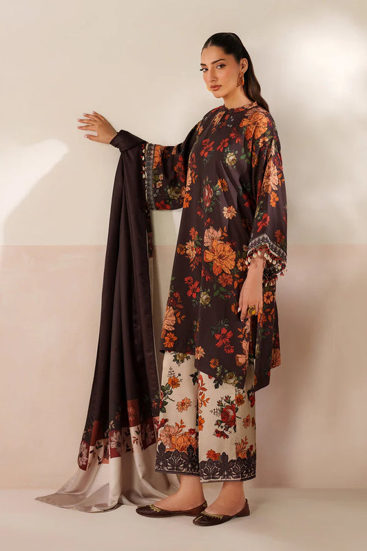 BAROQUE-3PC VISCOSE PRINTED SHIRT WITH VISCOSE PRINTED DUPATTA AND TROUSER-W.J-2047