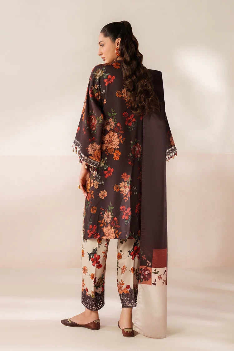 BAROQUE-3PC VISCOSE PRINTED SHIRT WITH VISCOSE PRINTED DUPATTA AND TROUSER-W.J-2047