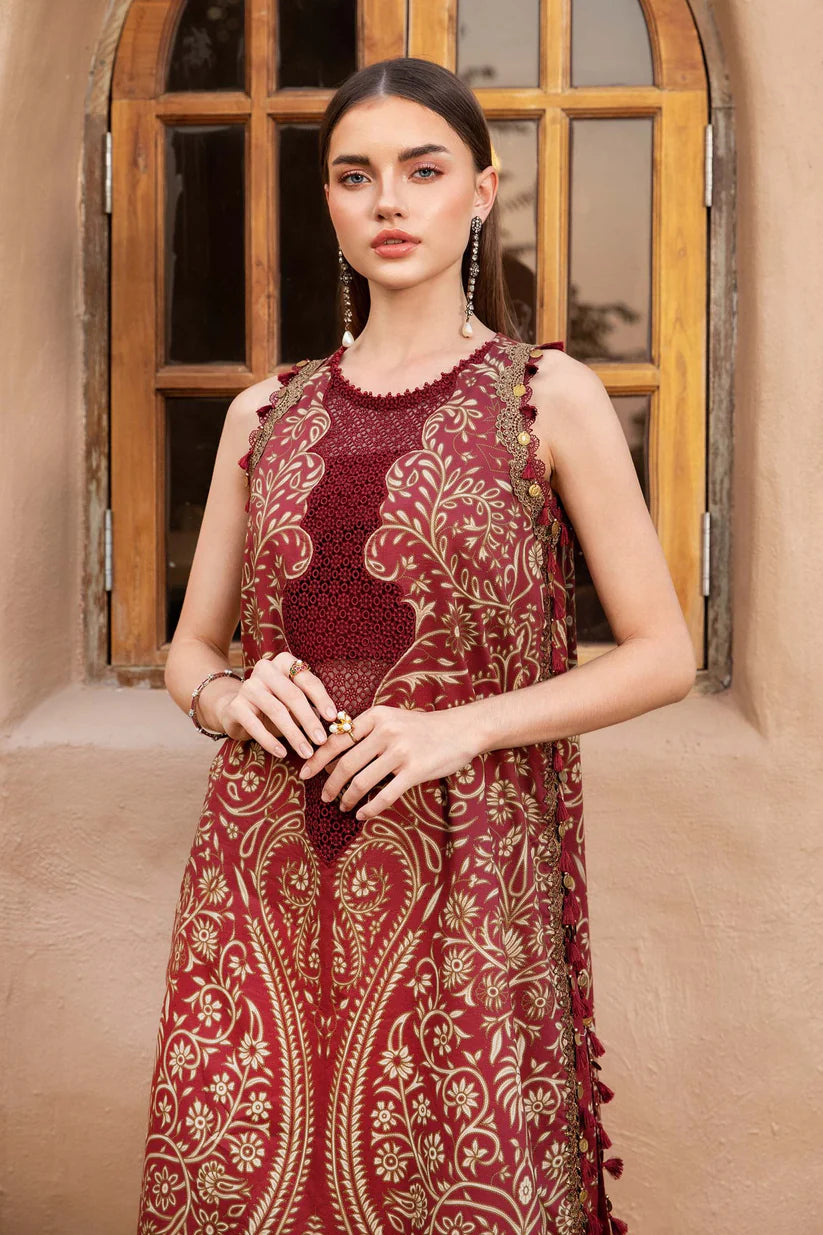 MARIA.B-3PC LAWN EMBROIDERED PRINTED SHIRT WITH CHIFFON PRINT DUPATTA AND PRINT TROUSER-W.J-1704