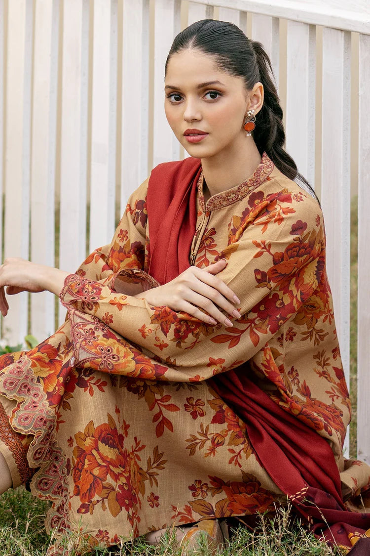 BAROQUE-3PC KHADDAR PRINTED SHIRT WITH KHADDAR PRINT DUPATTA AND PRINT TROUSER-W.J-1965