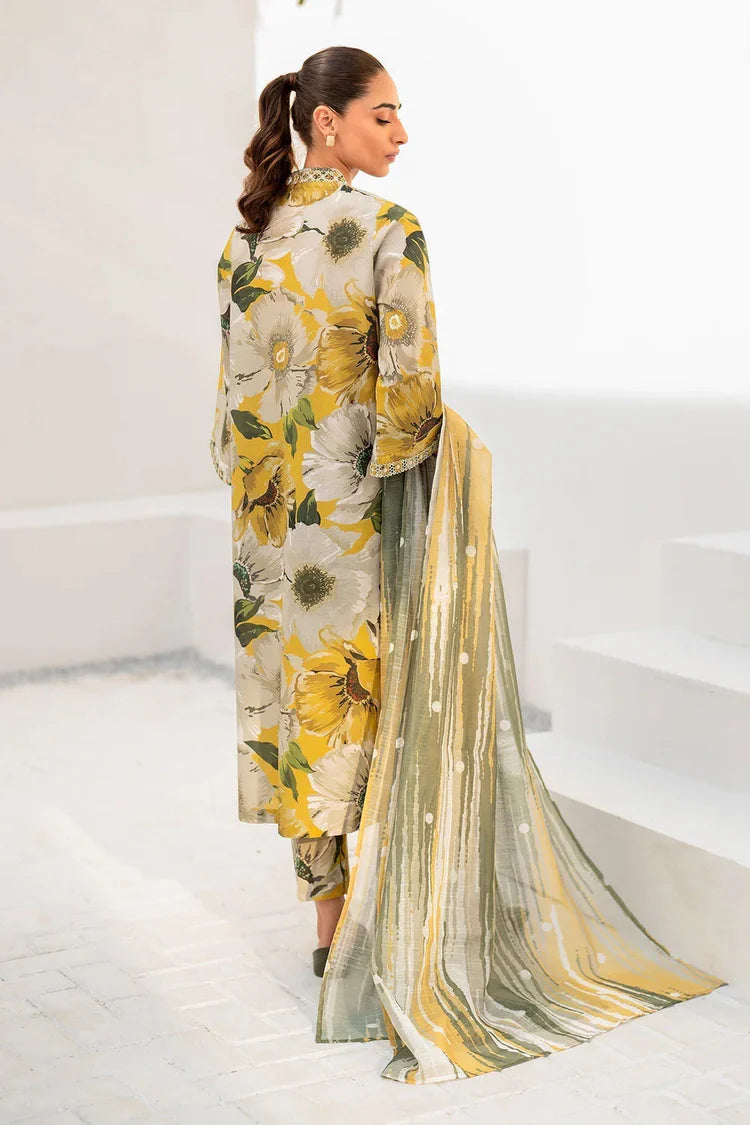 BAROUQE-3PC KARANDI PRINTED SHIRT WITH KARANDI PRINTED DUPATTA AND TROUSER-W.J-2011