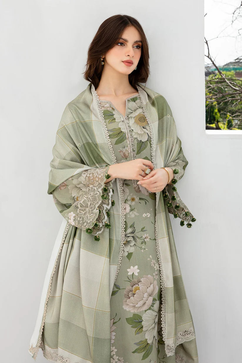 JAZMIN-3PC KHADDAR SHIRT WITH KHADDAR PRINT DUPATTA AND PRINT TROUSER-W.J-1679