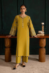 BATIK-2PC DHANAK EMBROIDERED SHIRT WITH DHANAK EMBROIDERED TROUSER-W.J-141