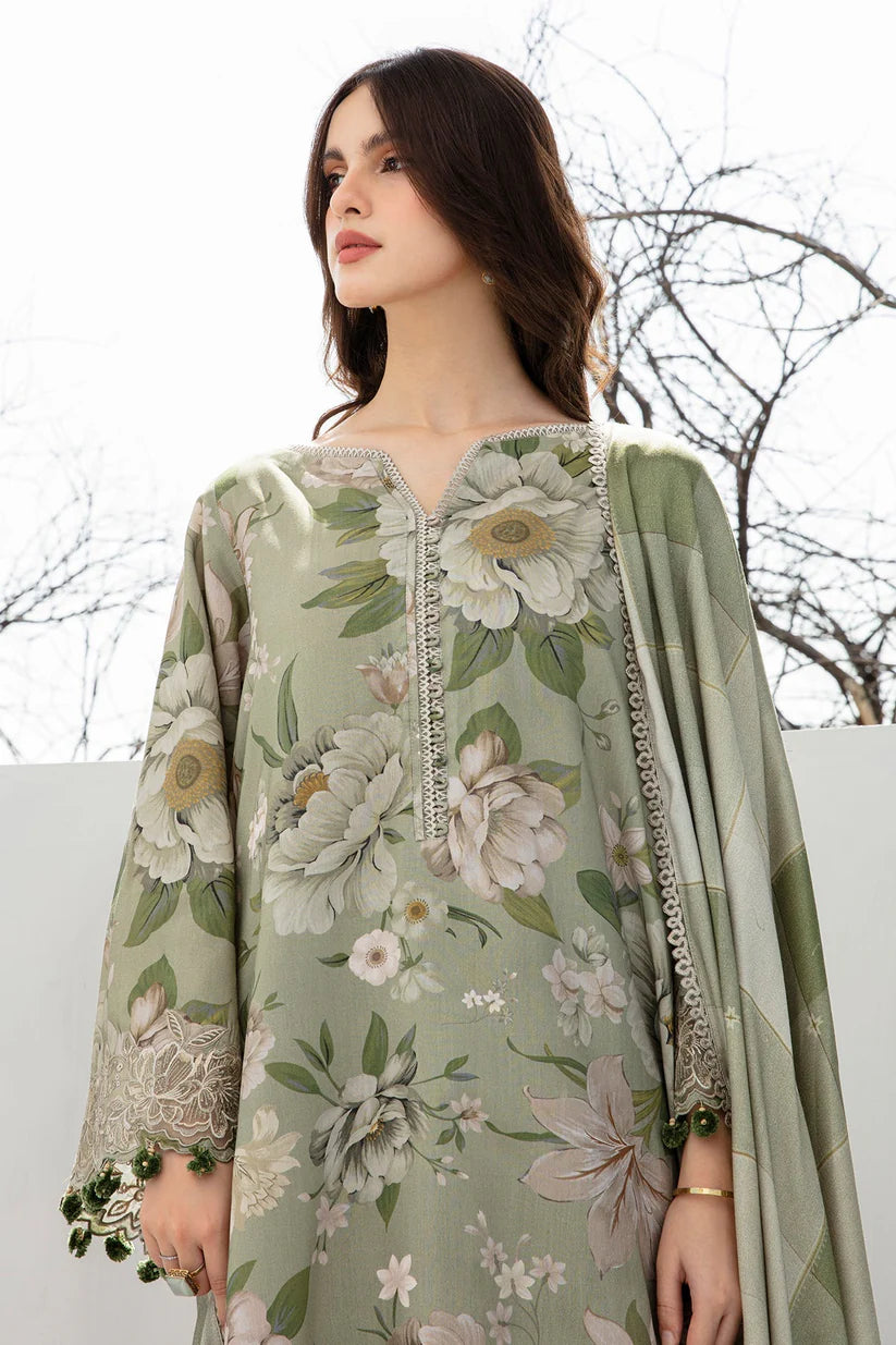 JAZMIN-3PC KHADDAR SHIRT WITH KHADDAR PRINT DUPATTA AND PRINT TROUSER-W.J-1679