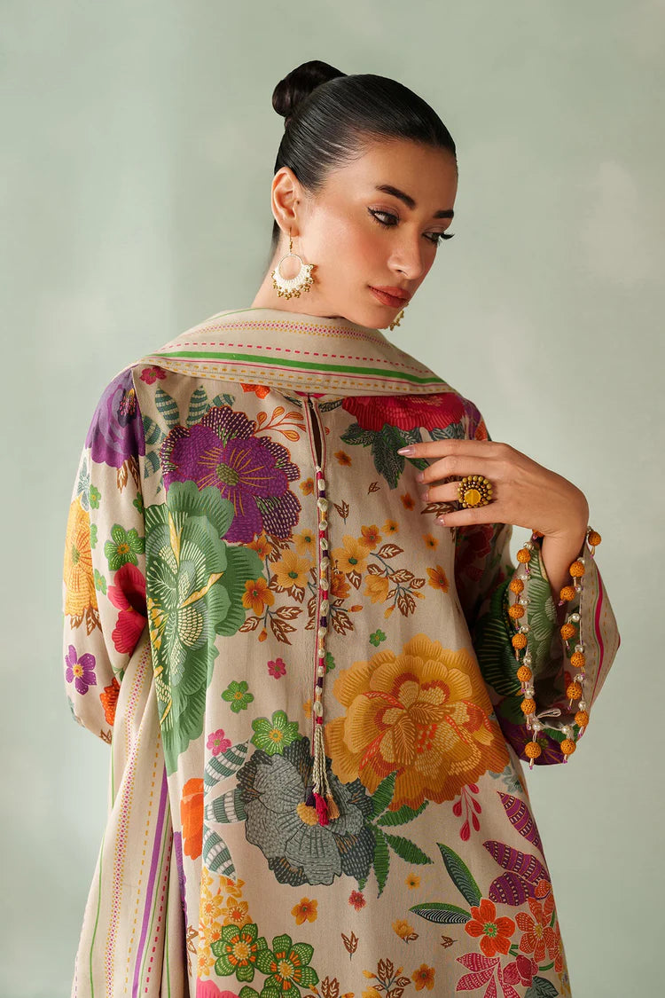 BAROQUE-3PC VISCOSE PRINTED SHIRT WITH VISCOSE PRINTED DUPATTA AND TROUSE-W.J-2052
