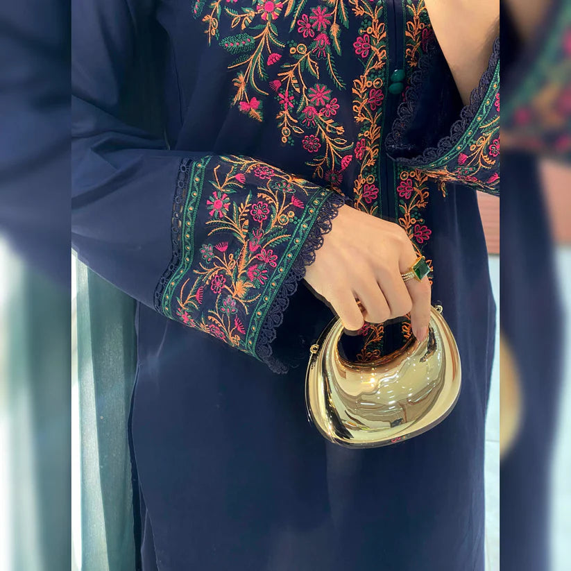 WearJora-3PC DHANAK EMBROIDERED SHIRT WITH BAMBER CHIFFON DUPATTA AND EMB TROUSER-W.J-1802