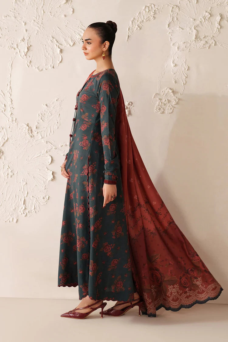 BAROQUE-3PC VISCOSE PRINTED SHIRT WITH VISCOSE PRINTED DUPATTA AND TROUSER-W.J-2044