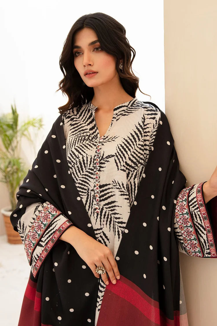 BAROUQE-3PC KARANDI PRINTED SHIRT WITH KARANDI PRINTED DUPATTA AND TROUSER-W.J-1263