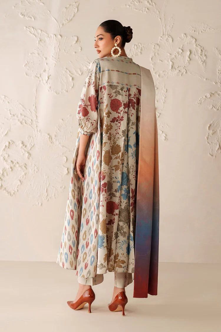 BAROQUE-3PC VISCOSE PRINTED SHIRT WITH VISCOSE PRINTED DUPATTA AND TROUSER-W.J-2053