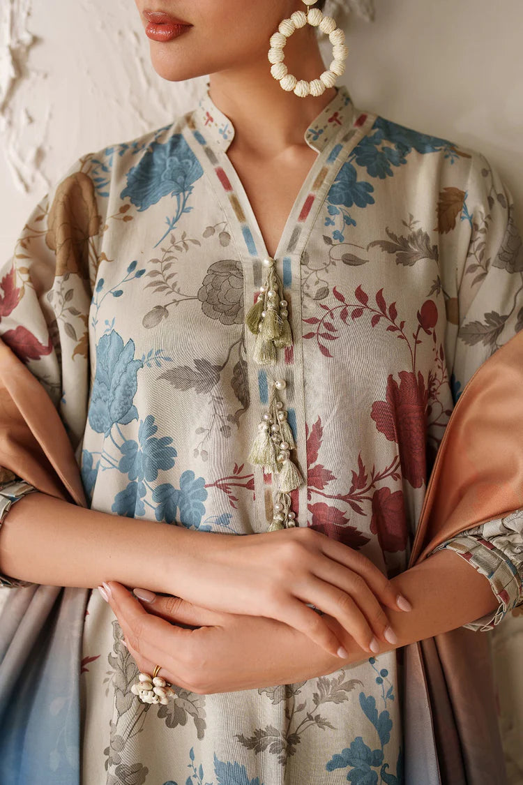 BAROQUE-3PC VISCOSE PRINTED SHIRT WITH VISCOSE PRINTED DUPATTA AND TROUSER-W.J-2053