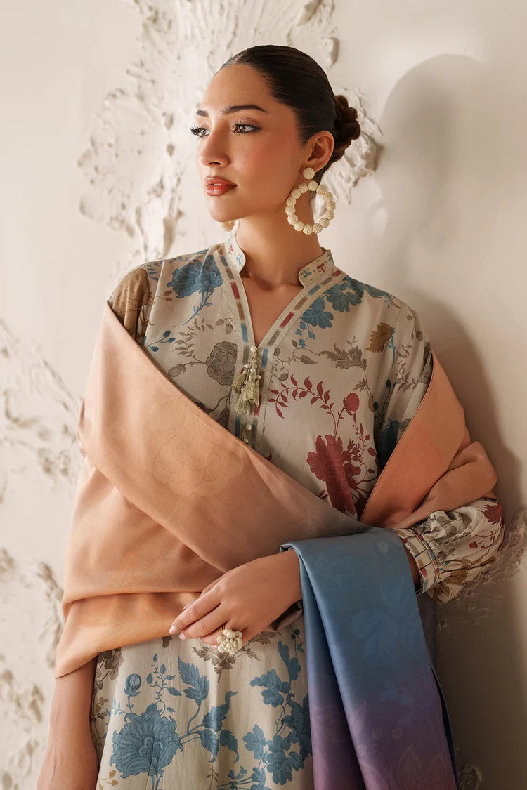 BAROQUE-3PC VISCOSE PRINTED SHIRT WITH VISCOSE PRINTED DUPATTA AND TROUSER-W.J-2053
