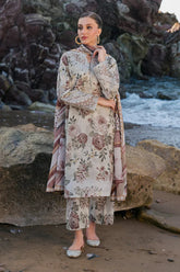 BAROUQE-3PC KARANDI PRINTED SHIRT WITH KARANDI PRINTED DUPATTA AND TROUSER-W.J-2009