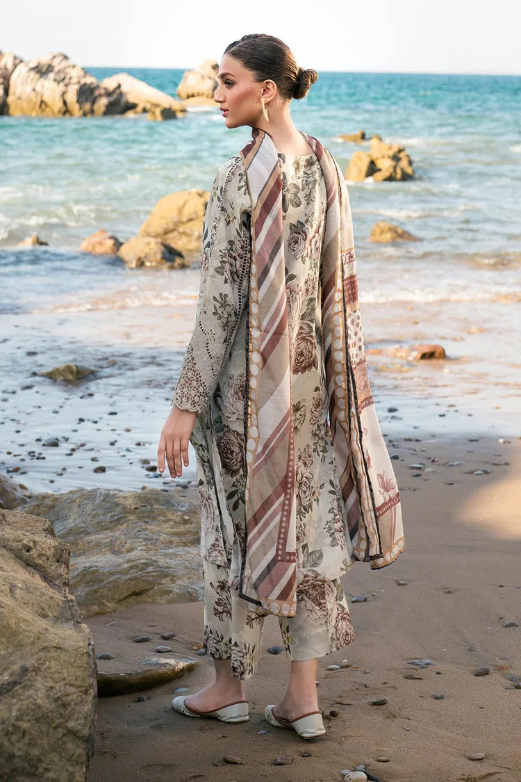 BAROUQE-3PC KARANDI PRINTED SHIRT WITH KARANDI PRINTED DUPATTA AND TROUSER-W.J-2009