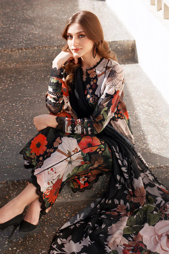 BAROQUE-3PC KHADDAR PRINTED SHIRT WITH KHADDAR PRINTED DUPATTA AND PRINT TROUSER-W.J-1973