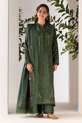SOBIA NAZIR- 3PC DHANAK EMBROIDERED SHIRT WITH WOOL PRINT SHAWL AND TROUSER-W.J-1310