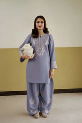 BATIK-2PC DHANAK EMBROIDERED SHIRT WITH EMBROIDERED TROUSER-W.J-15048