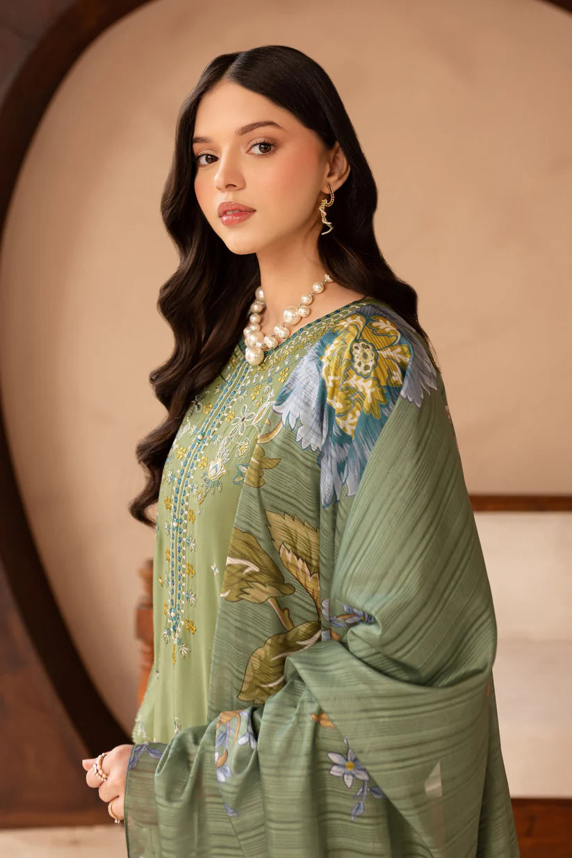 BATIK-3PC LAWN EMBROIDERED SHIRT WITH MONARK PRINT DUPATTA AND EMB TROUSER-W.J-1658