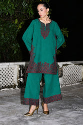 BATIK-2PIECE DHANAK EMBROIDERED SHIRT WITH DHANAK EMB TROUSER-WJ-15127