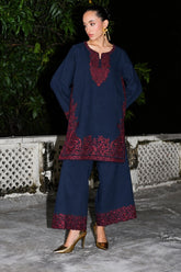 BATIK-2PIECE DHANAK EMBROIDERED SHIRT WITH DHANAK EMB TROUSER-WJ-15128