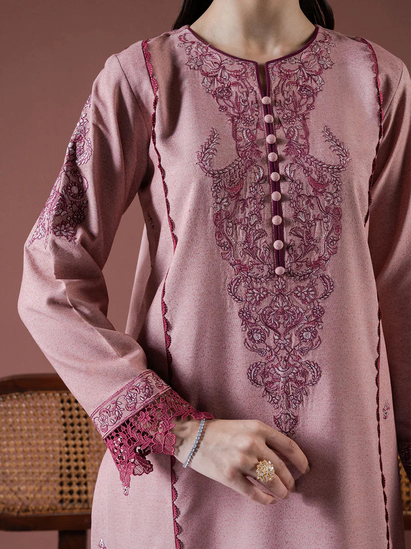 ASIM JOFA-3PC DHANAK EMBROIDERED SHIRT WITH DHANAK EMBROIDERED SHAWL & TROUSER-W.J-1804