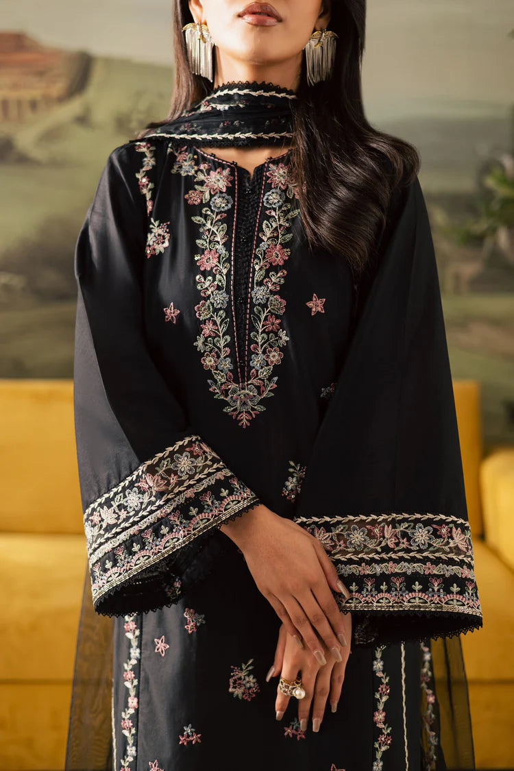 BATIK-3PC DHANAK EMBROIDERED SHIRT WITH CHIFFON EMBROIDERED DUPATTA AND TROUSER-W.J-1997
