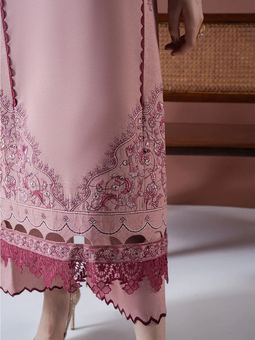 ASIM JOFA-3PC DHANAK EMBROIDERED SHIRT WITH DHANAK EMBROIDERED SHAWL & TROUSER-W.J-1804