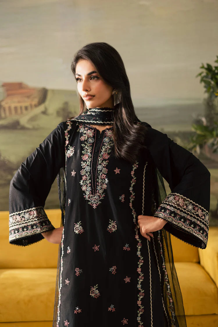 BATIK-3PC DHANAK EMBROIDERED SHIRT WITH CHIFFON EMBROIDERED DUPATTA AND TROUSER-W.J-1997