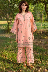 BATIK-2PIECE DHANAK EMBROIDERED SHIRT WITH DHANAK EMB TROUSER-WJ-15126