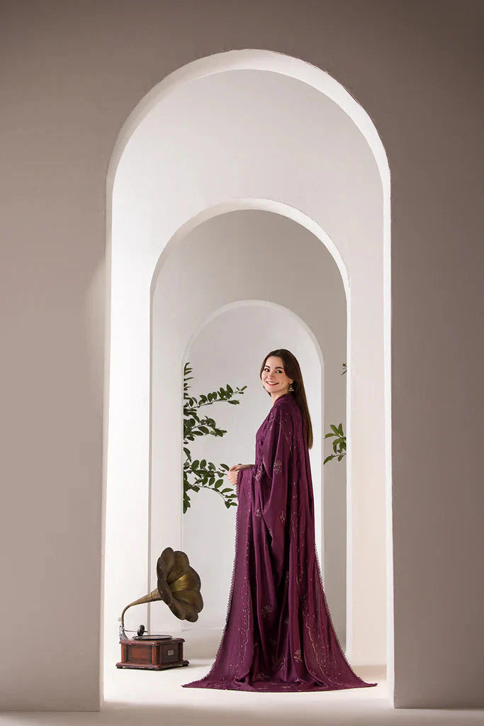 SOBIA NAZIR - 3PC DHANAK EMBROIDERED SHIRT WITH DHANAK EMBROIDERED SHAWL AND TROUSE-W.J-1382