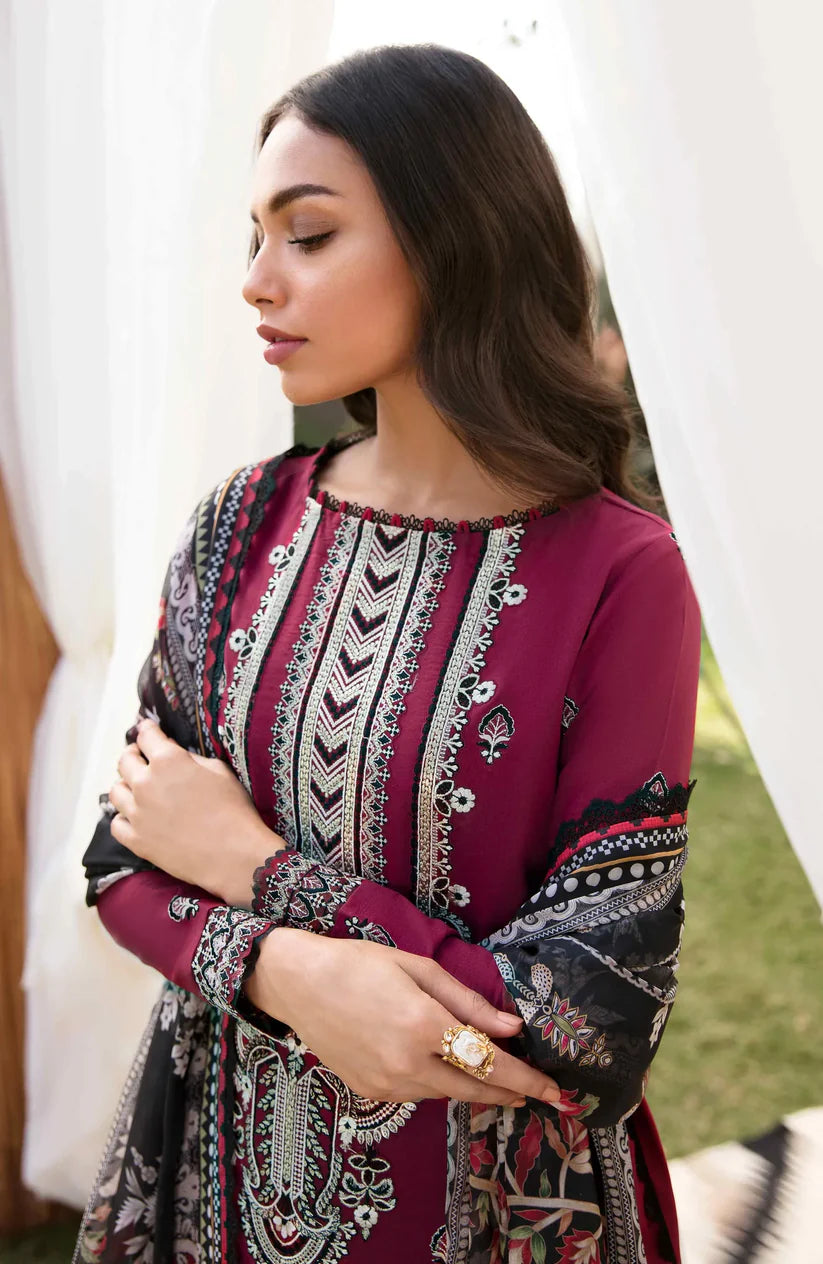 BATIK -3PC DHANAK EMBROIDERED SHIRT WITH COUTRAI WOOL PRINTED SHAWL & TROUSER-W.J-1807