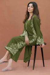 LAJWANTI-2PC LAWN EMBROIDERED SHIRT WITH LAWN TROUSER-W.J-21