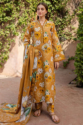 BAROQUE-3PC KHADDAR PRINTED SHIRT WITH KHADDAR PRINTED DUPATTA AND PRINT TROUSER-W.J-2642