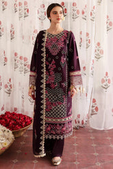MAHNUR-3PC LAWN LASERWORK EMBROIDERED SHIRT WITH KHAADI NET EMBROIDERED DUPATTA AND TROUSER -W.J-4691