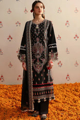 MAHNUR-3PC LAWN HEAVY EMBROIDERED SHIRT WITH CHIFFON EMB DUPATTA AND TROUSER -W.J-4690