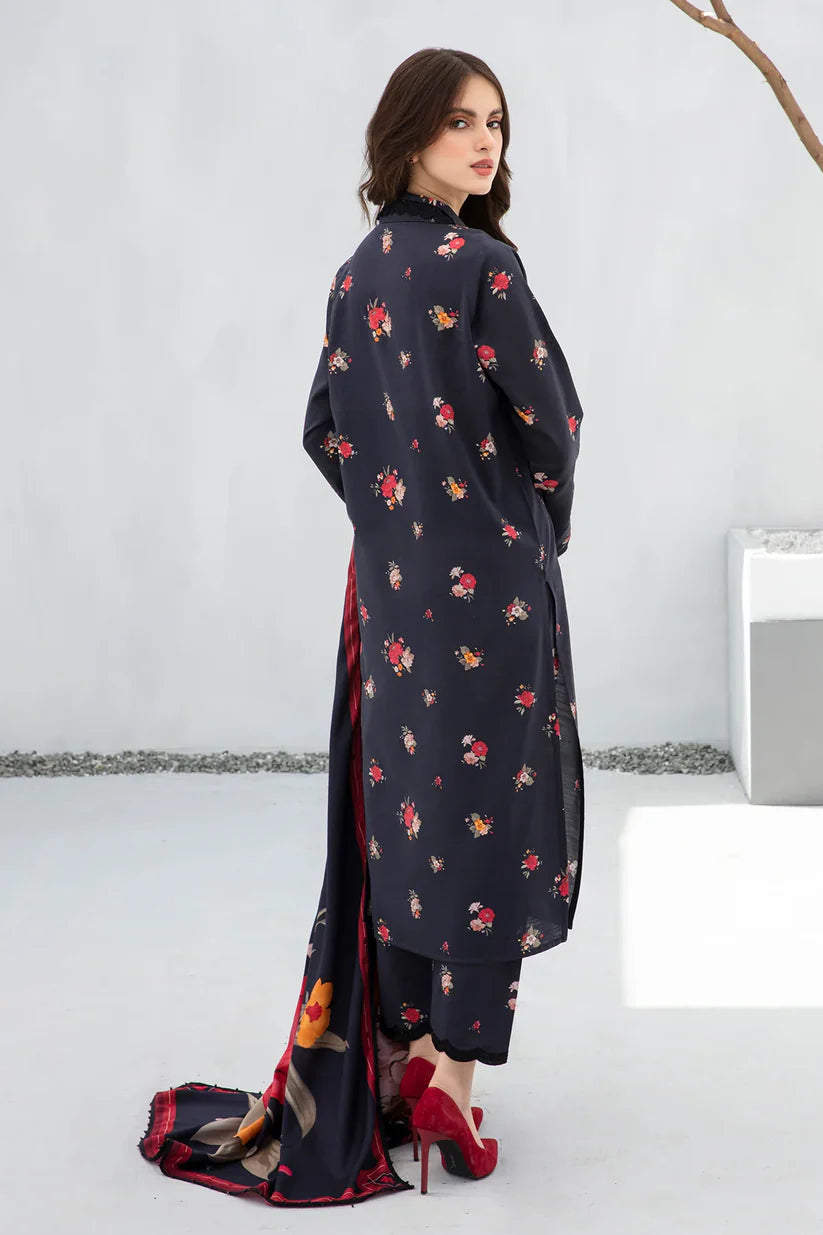 BAROQUE-3PC KHADDAR PRINTED SHIRT WITH KHADDAR PRINT DUPATTA AND PRINT TROUSER-W.J-1910